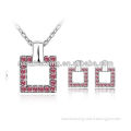 Alloy jewelry set with square pendant S-2055